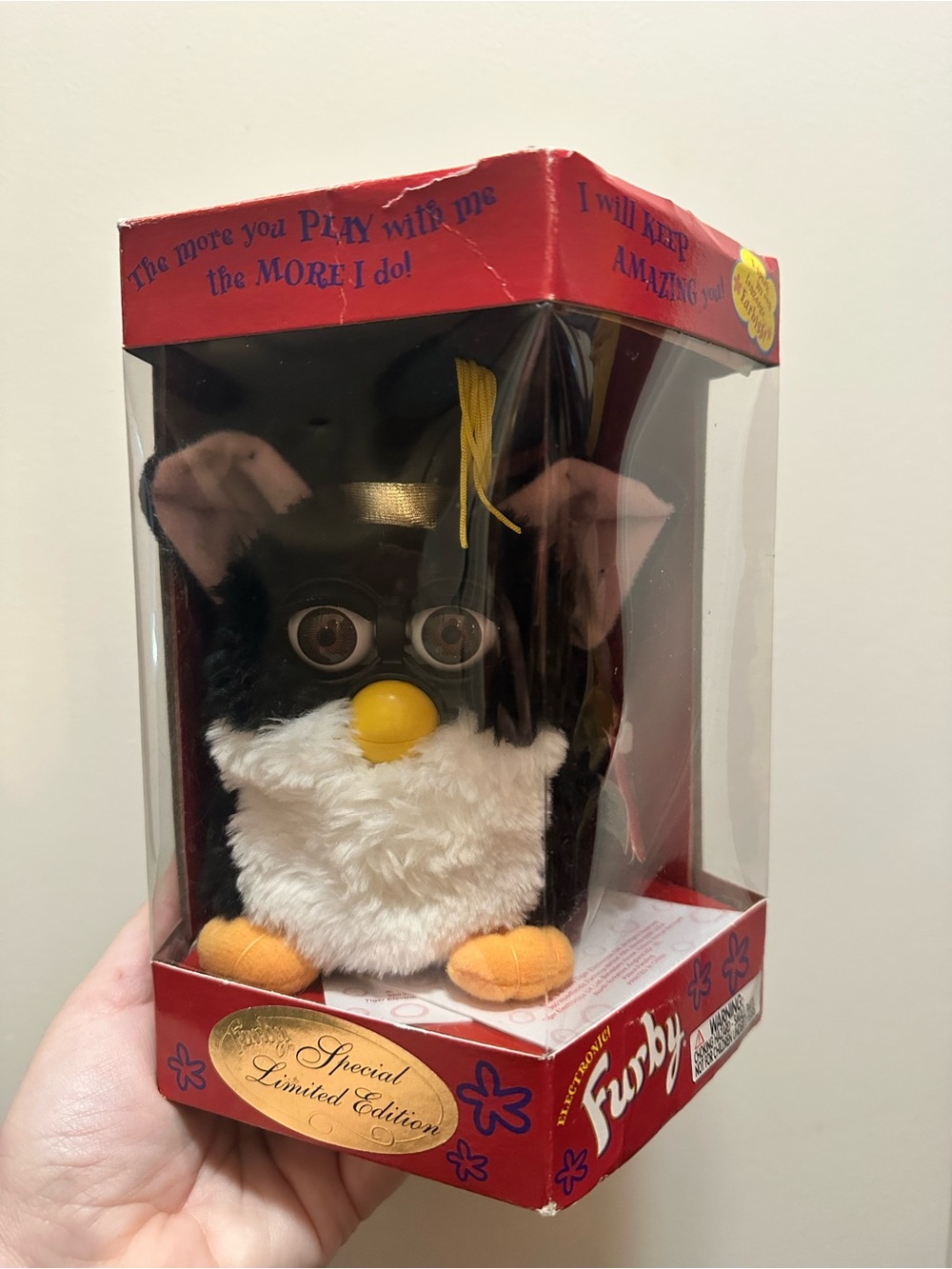 Furby Black and White Plush Electronic Toy - Furby Special Limited Edition 1999